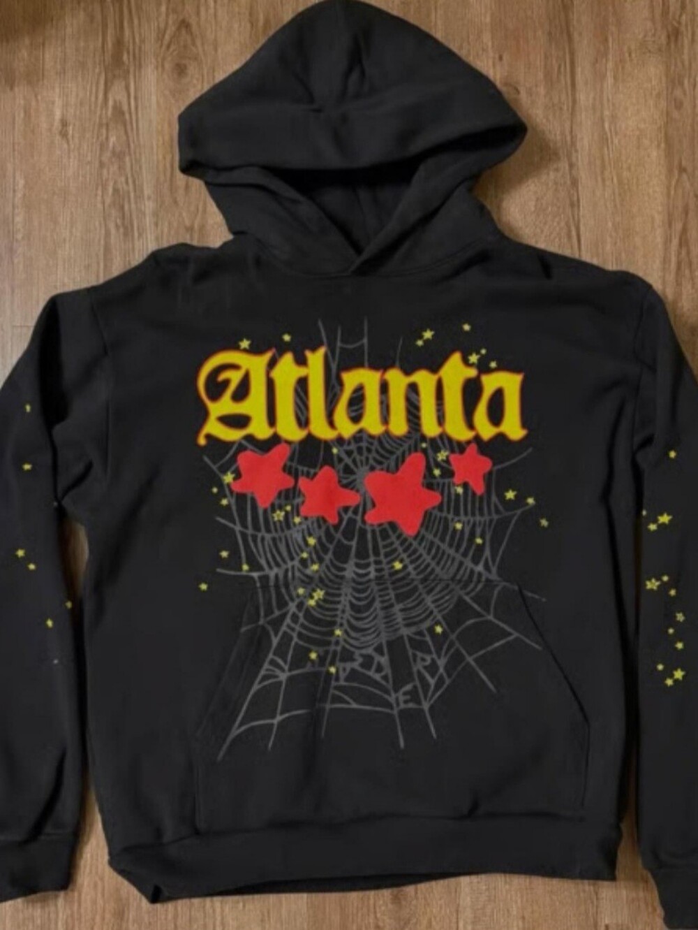 Atlanta Graphic Hoodie in Black with Yellow & Red Print